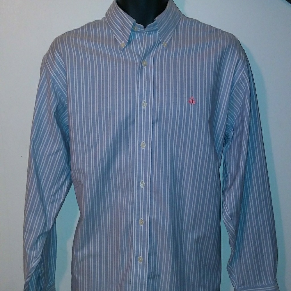 Men's Brooks bros. Light blue stripped button down